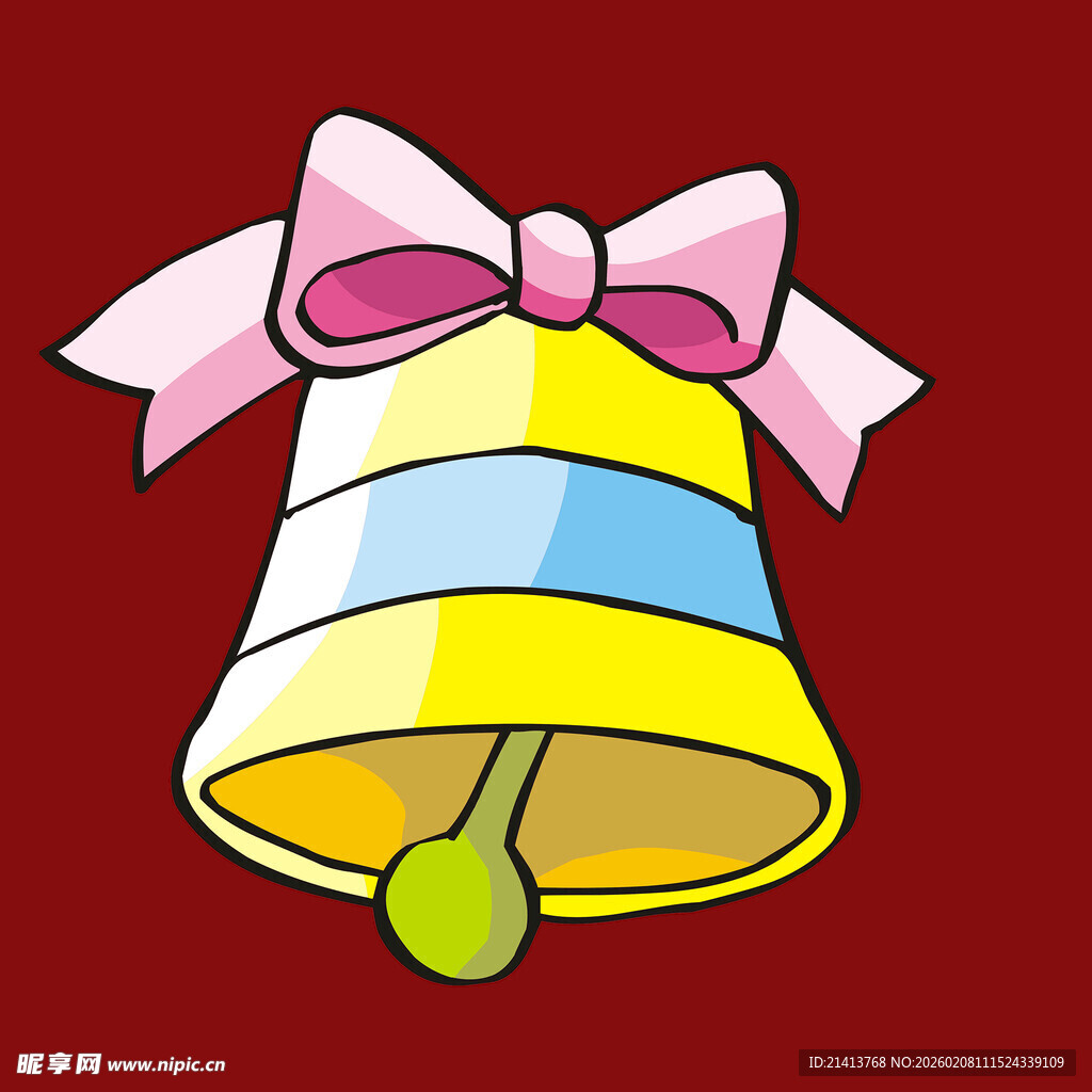 彩色铃铛配粉色蝴蝶结