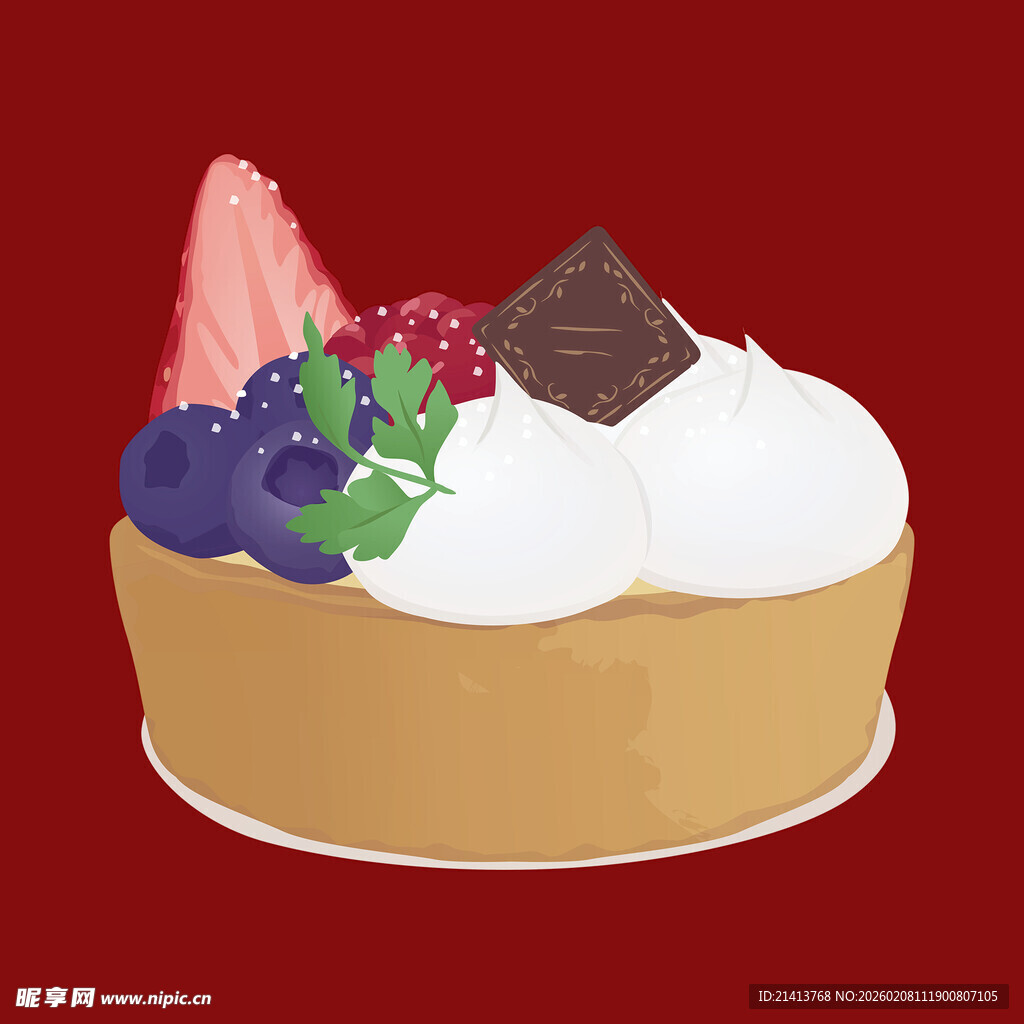 美味水果奶油蛋糕