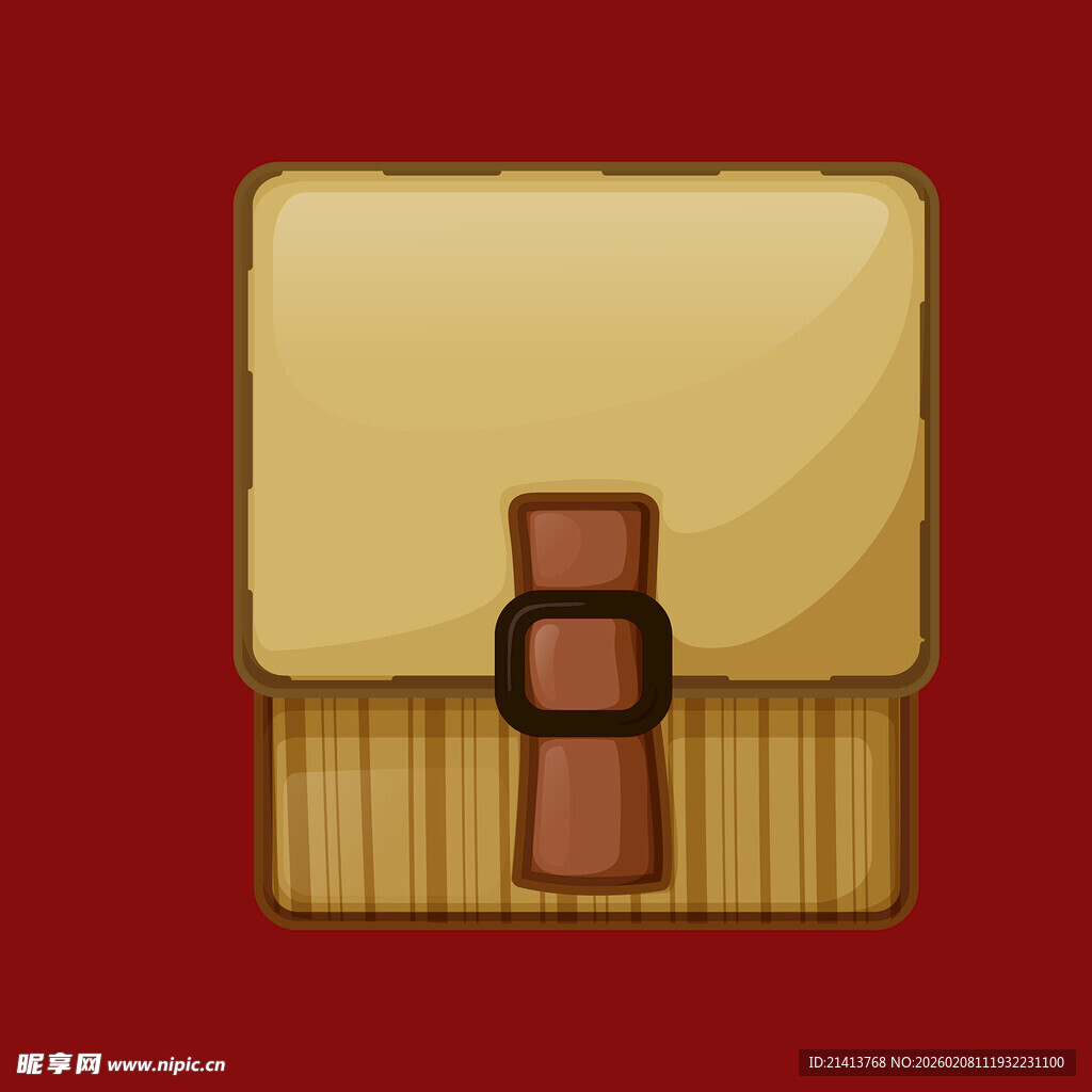 复古皮质搭扣方形背包