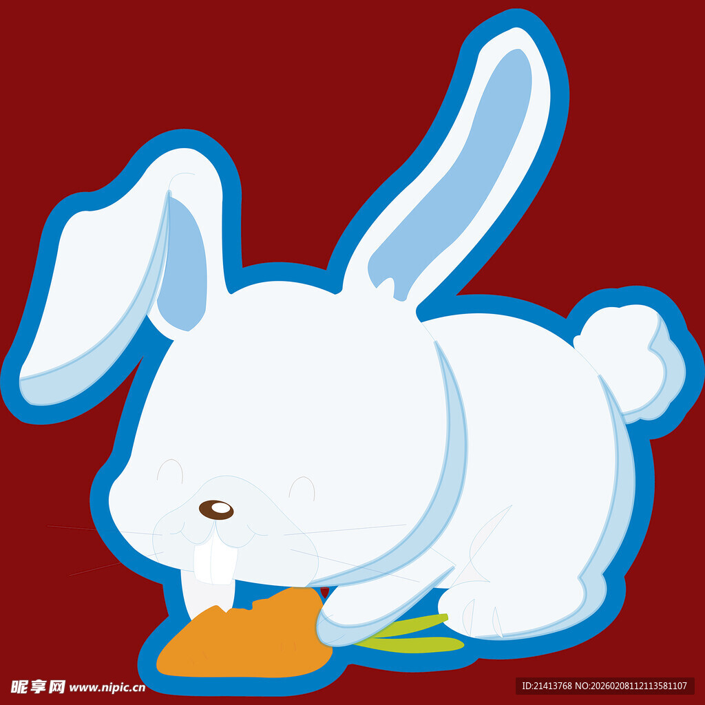 可爱白兔啃胡萝卜