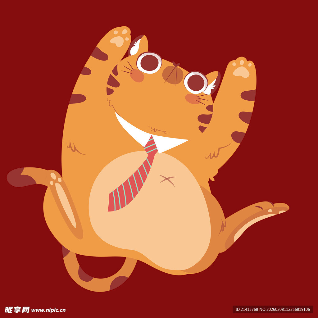 跳跃的卡通小老虎