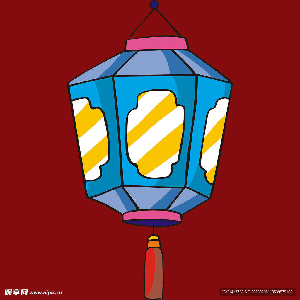 中式传统彩色灯笼