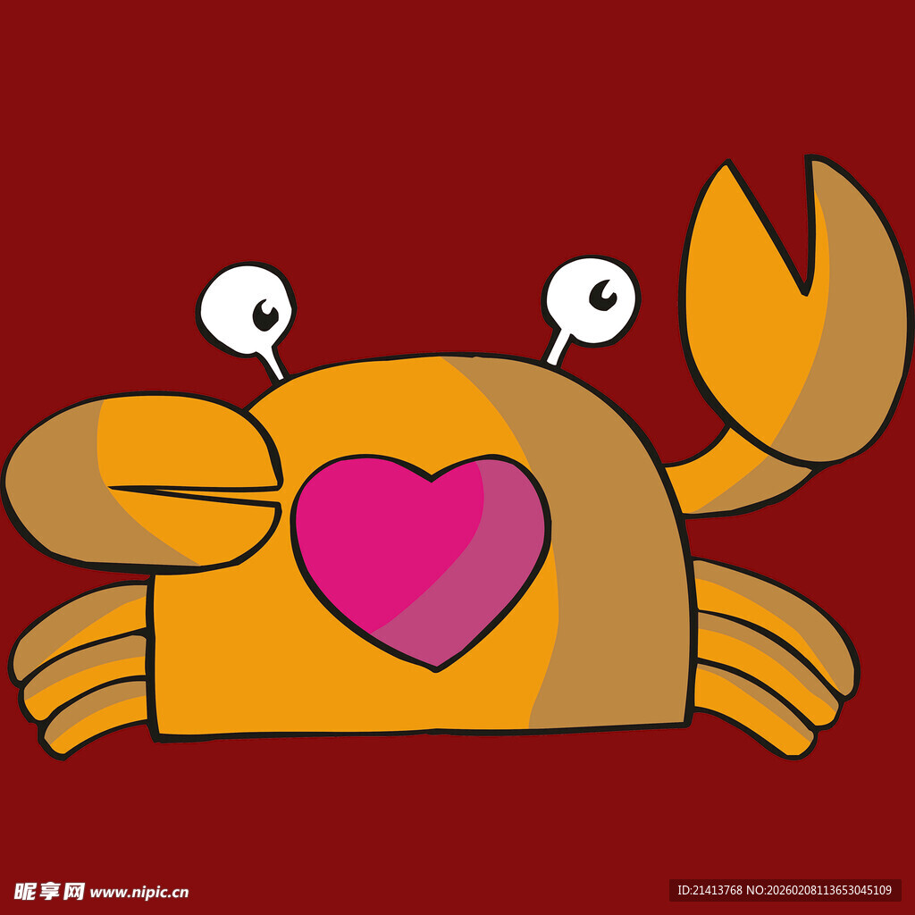 爱心螃蟹卡通形象