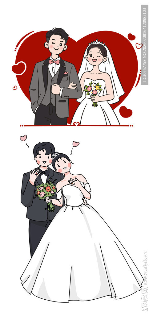 浪漫婚礼情侣甜蜜瞬间