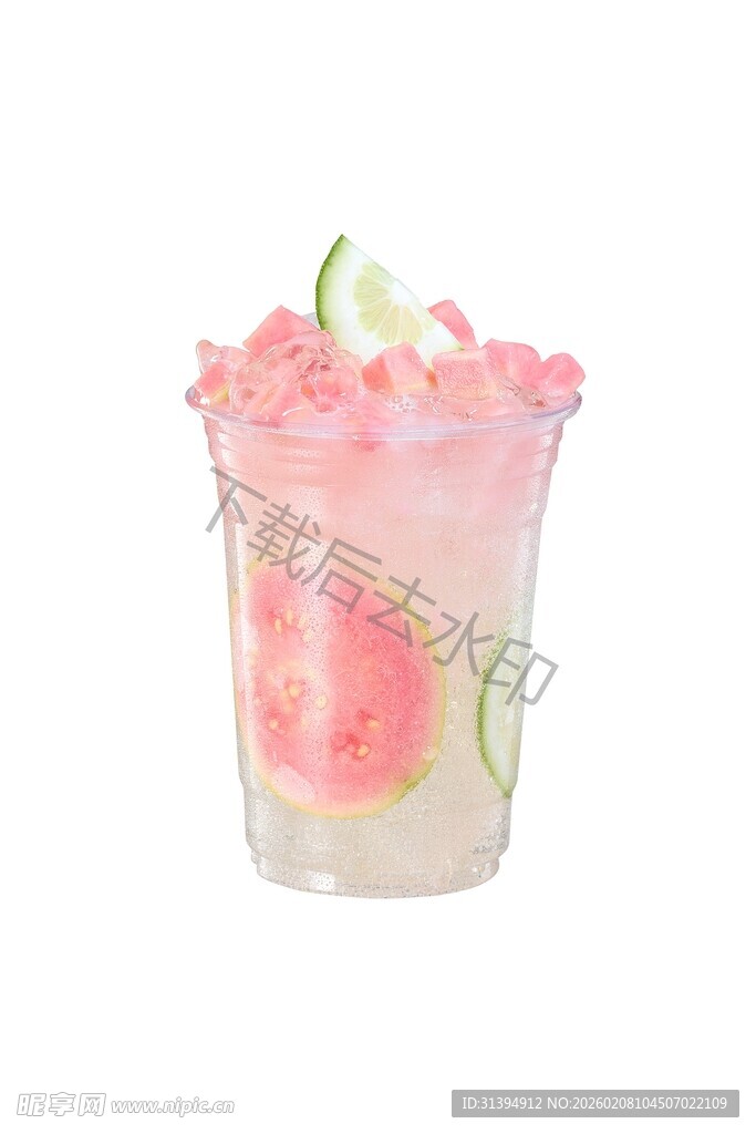 粉色西瓜青柠冰饮