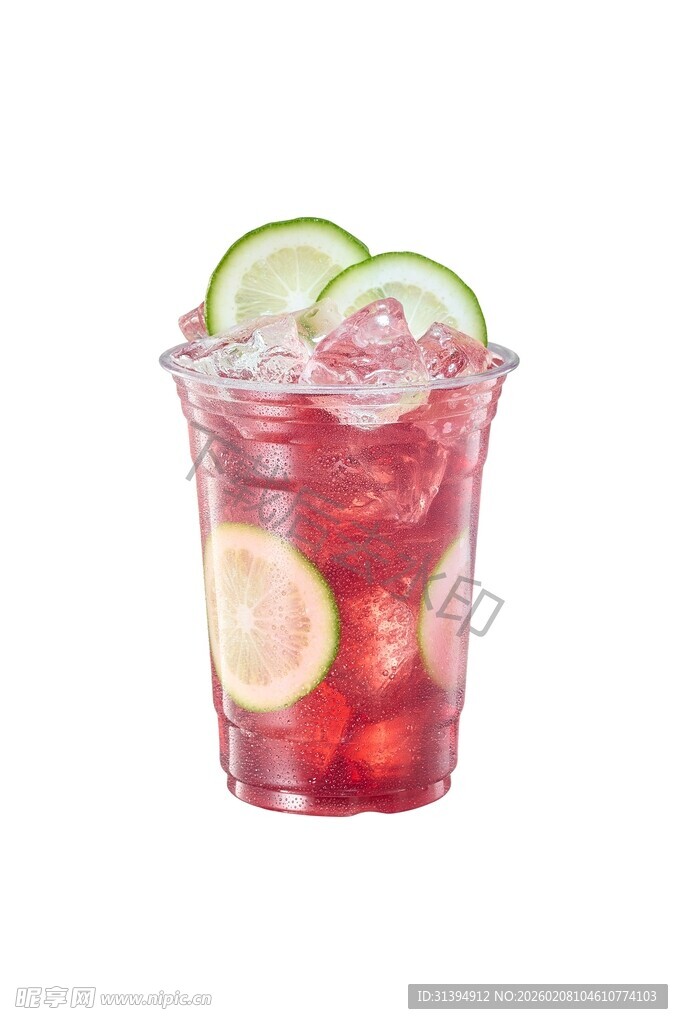 红色柠檬冰饮