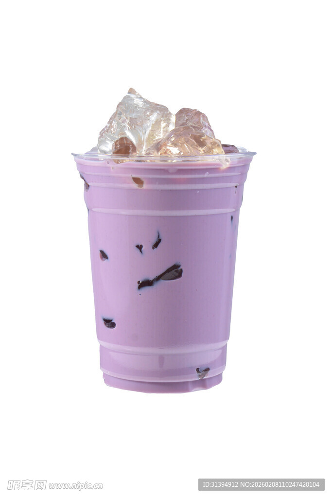 紫色冰杯装饮品