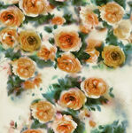 复古风橙色花卉图案