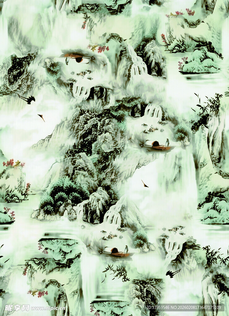 抽象水墨风格纹理图案