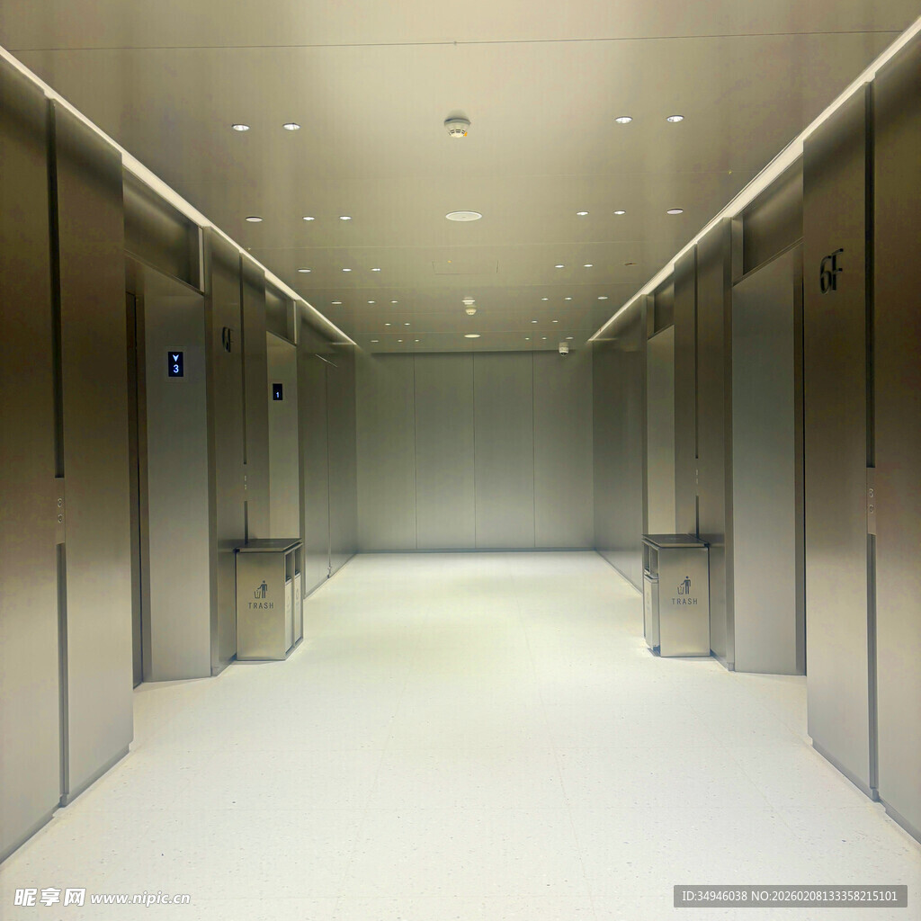 空旷的现代化电梯厅空间