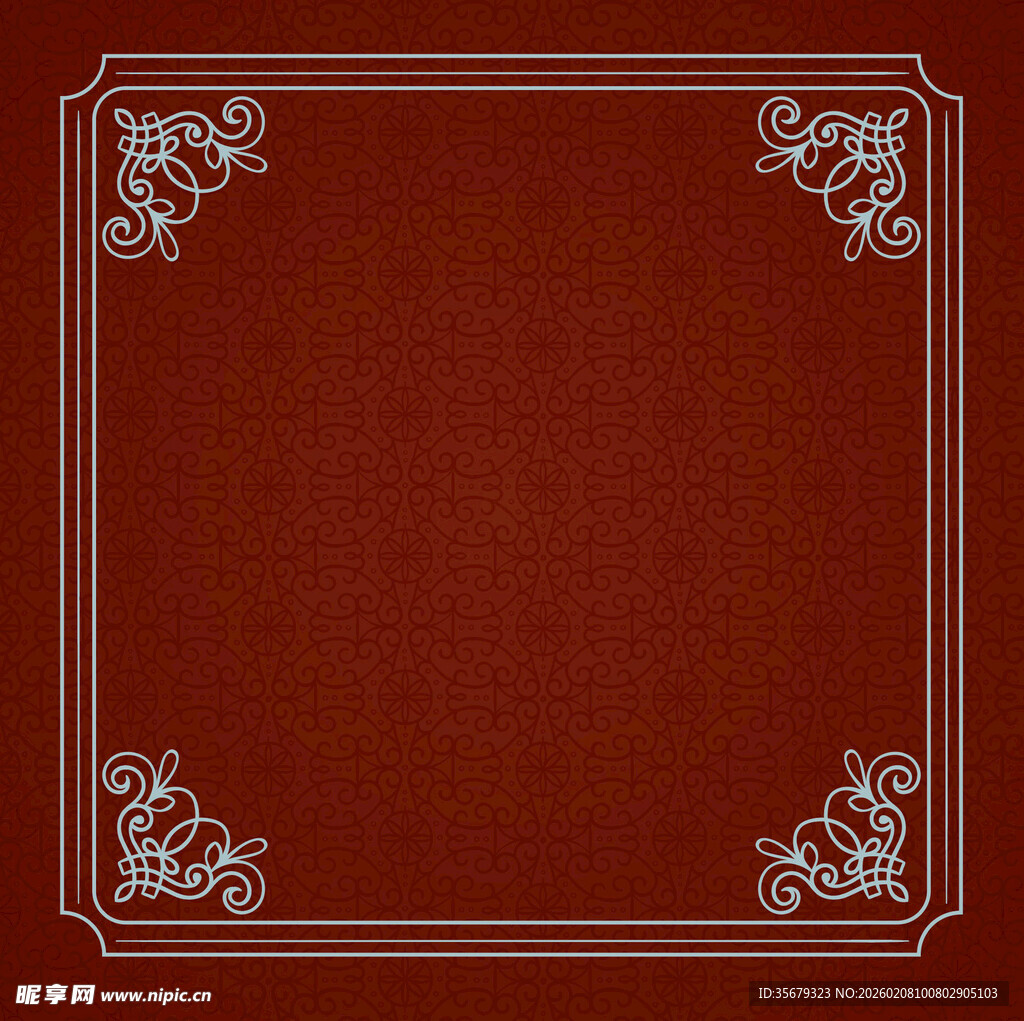 红色复古边框背景图