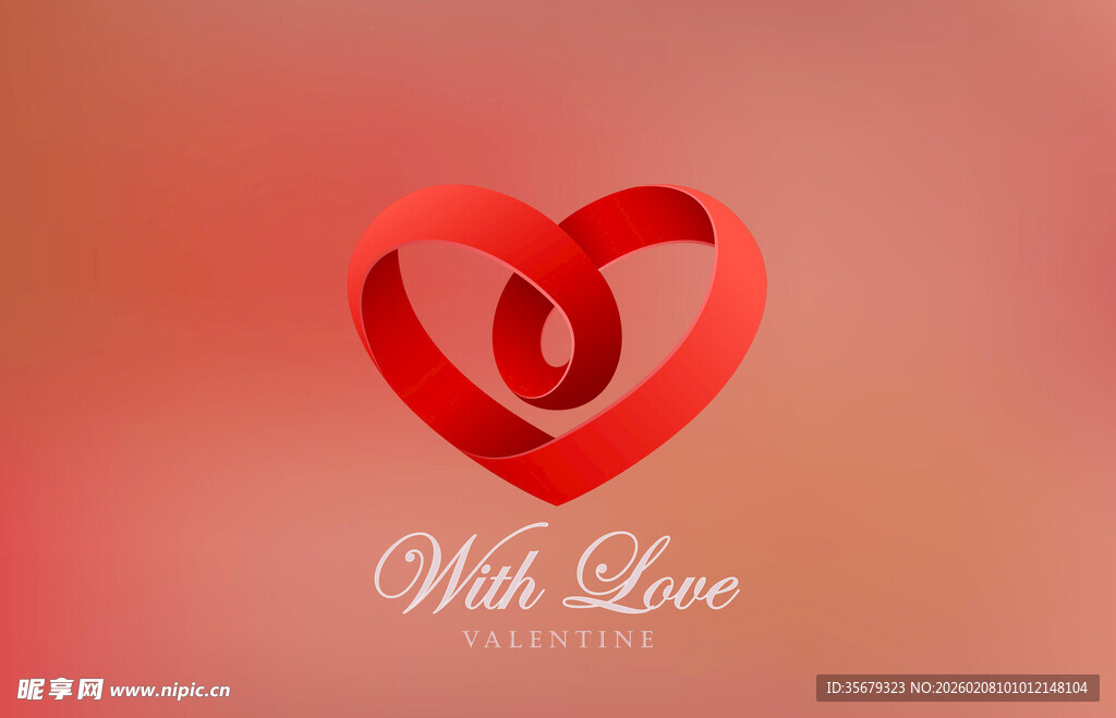 双心交织的浪漫爱意