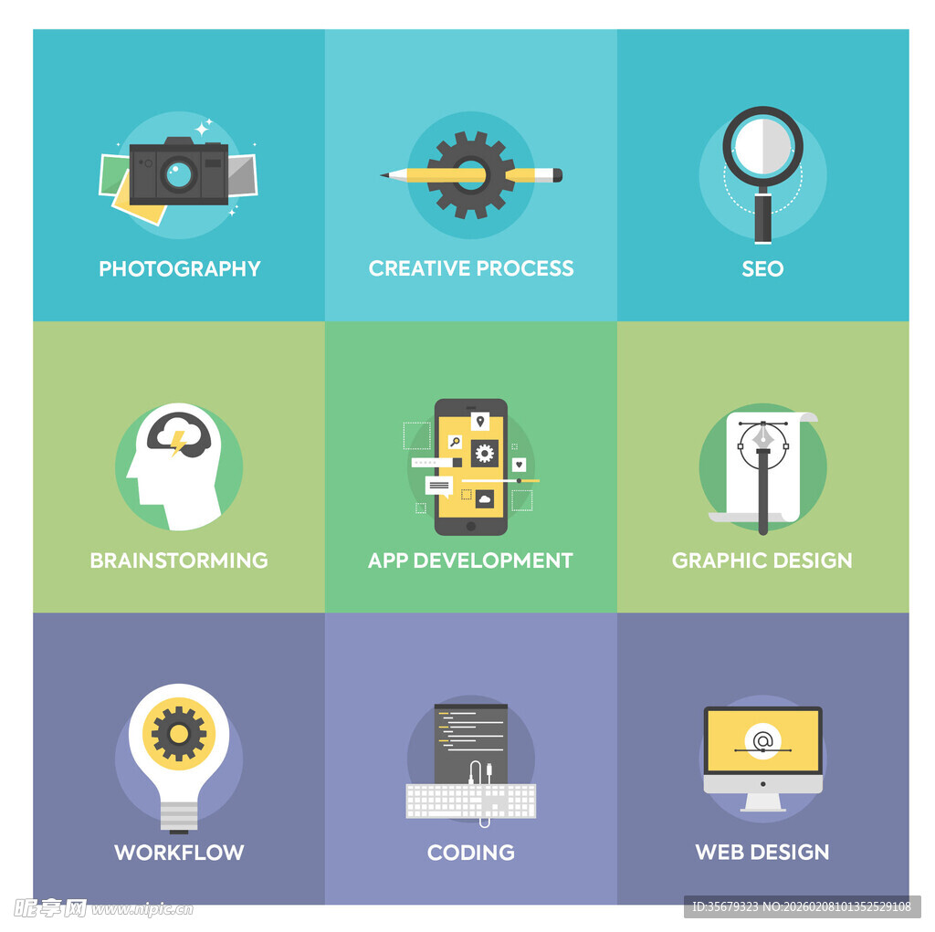 科技与创意相关图标集合