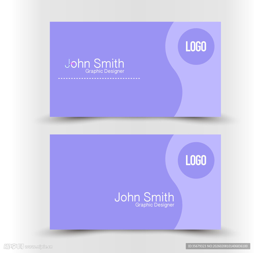 紫色简约风个人名片设计