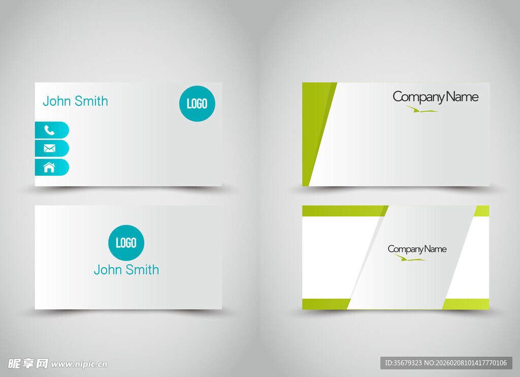 简约几何风格名片设计