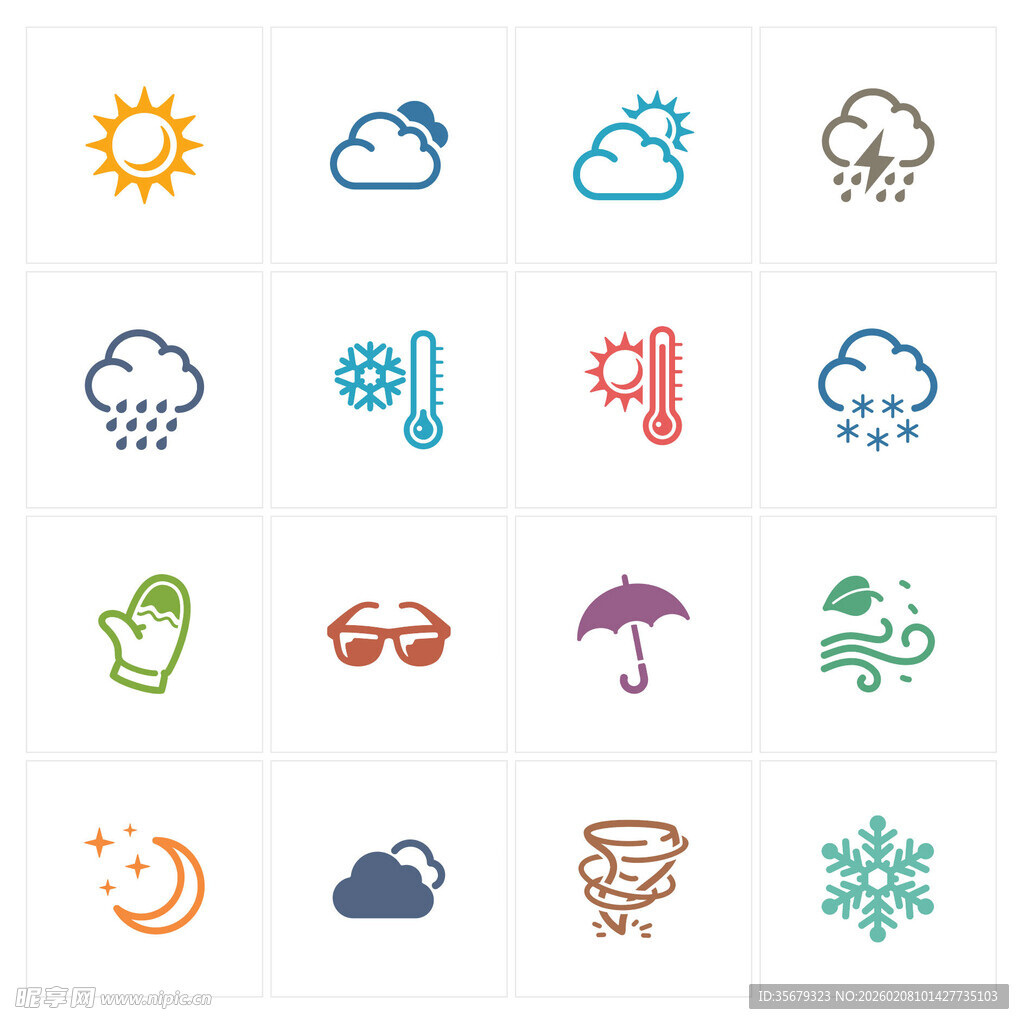 天气与季节相关图标集合