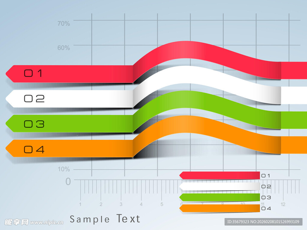 多彩渐变分类标签设计