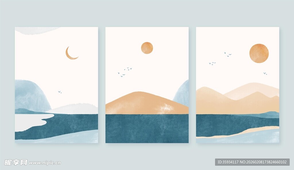 简约山水背景