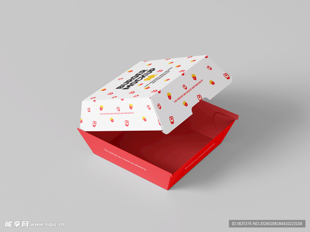 快餐外卖汉堡包装纸盒展示样机