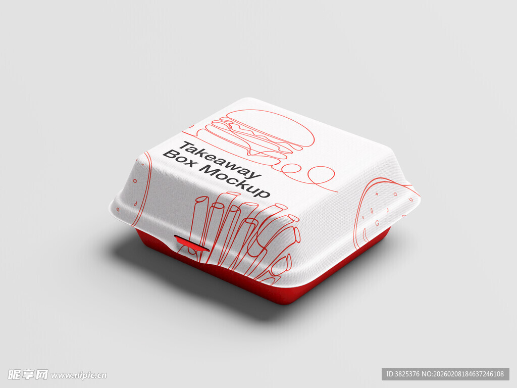 一次性外卖餐盒特写展示样机
