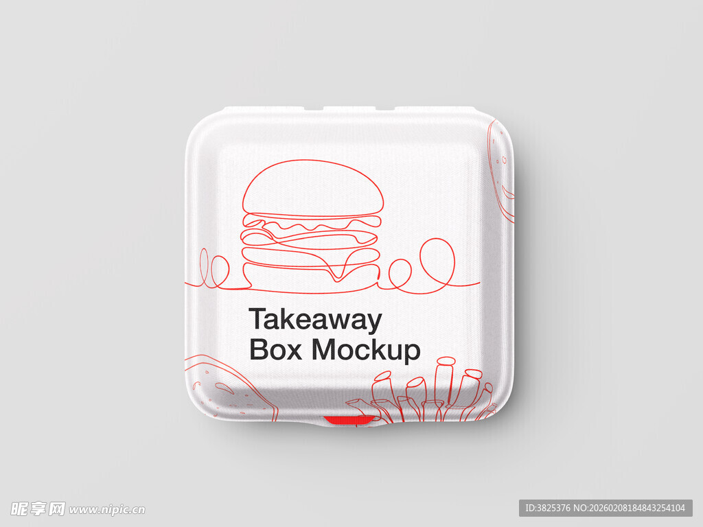 外卖盒模型设计图展示样机