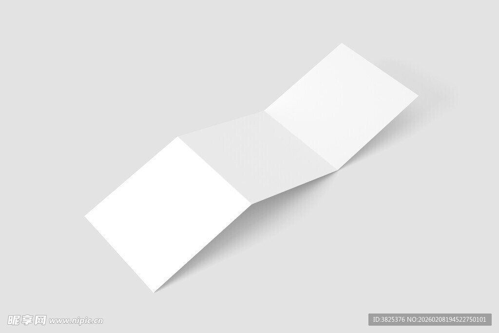 白色空白正方形三折页宣传单样机