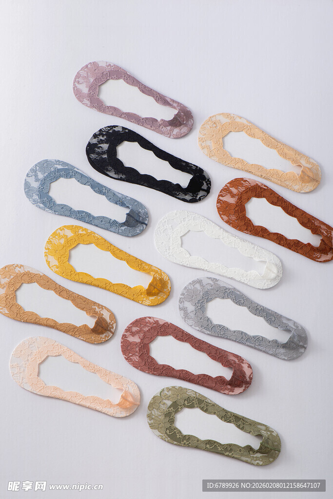 多彩蕾丝船袜展示