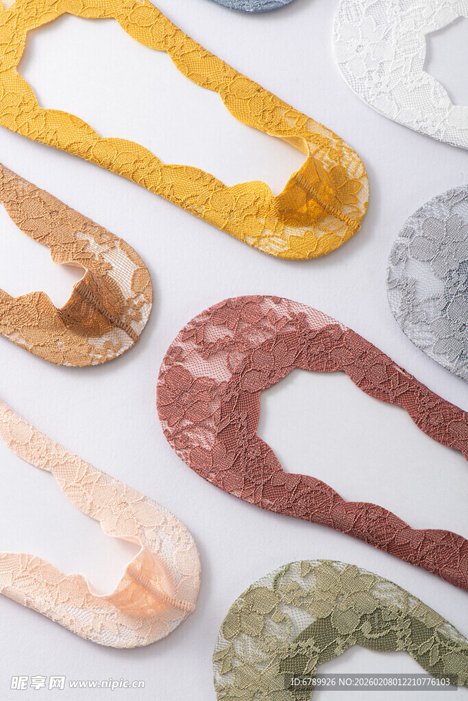 多彩蕾丝船袜展示