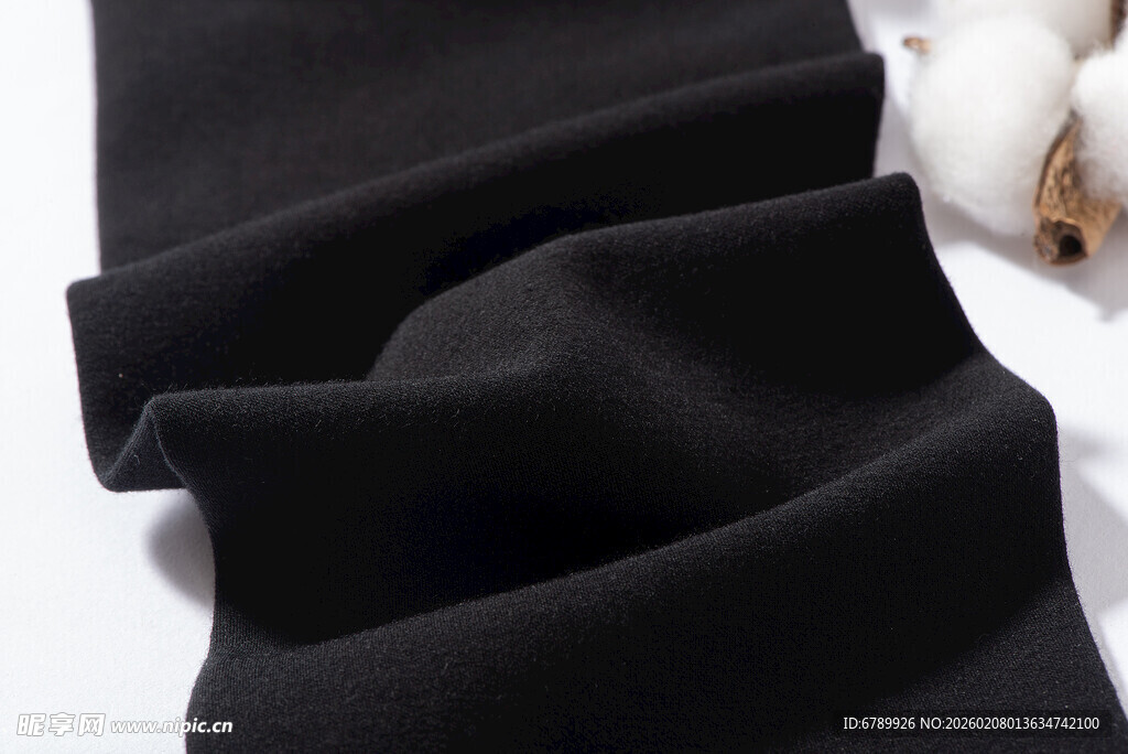 黑色棉质布料特写