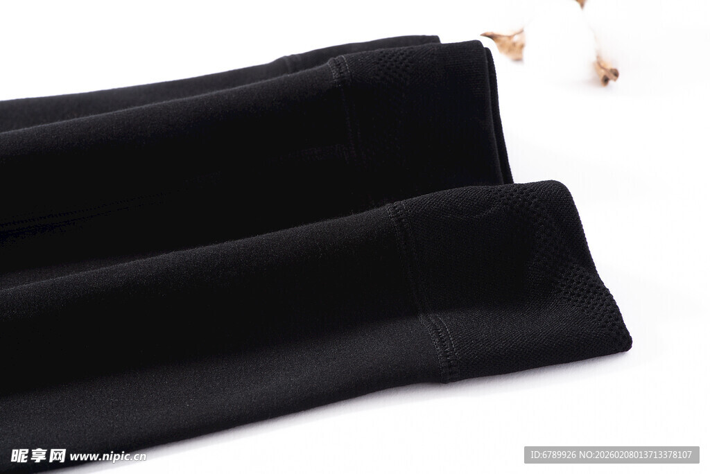 黑色紧身裤布料展示
