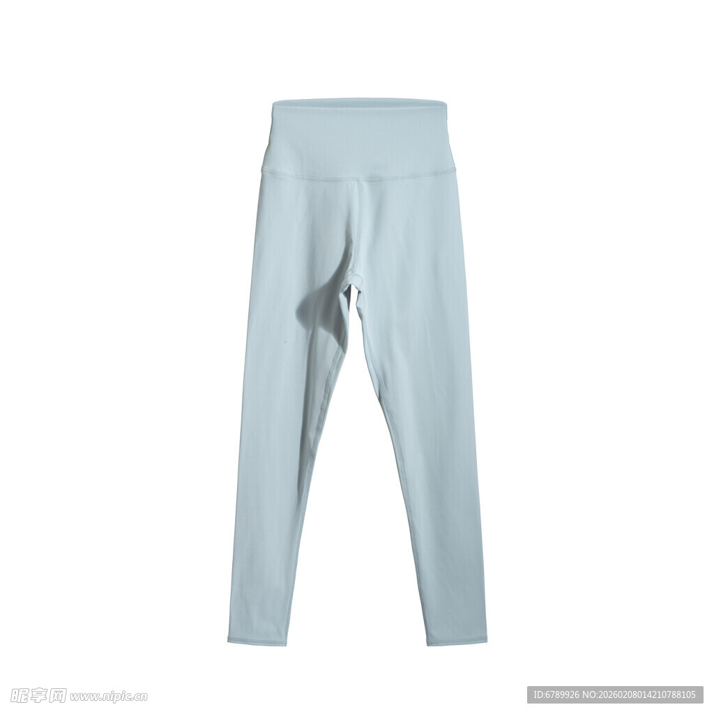 浅蓝色紧身瑜伽裤