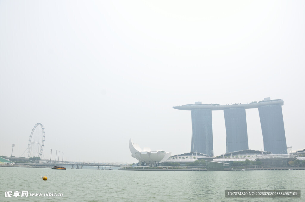 新加坡滨海湾景观远眺