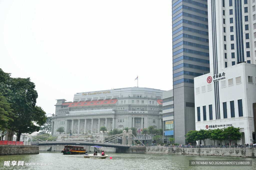 新加坡河畔城市建筑景观