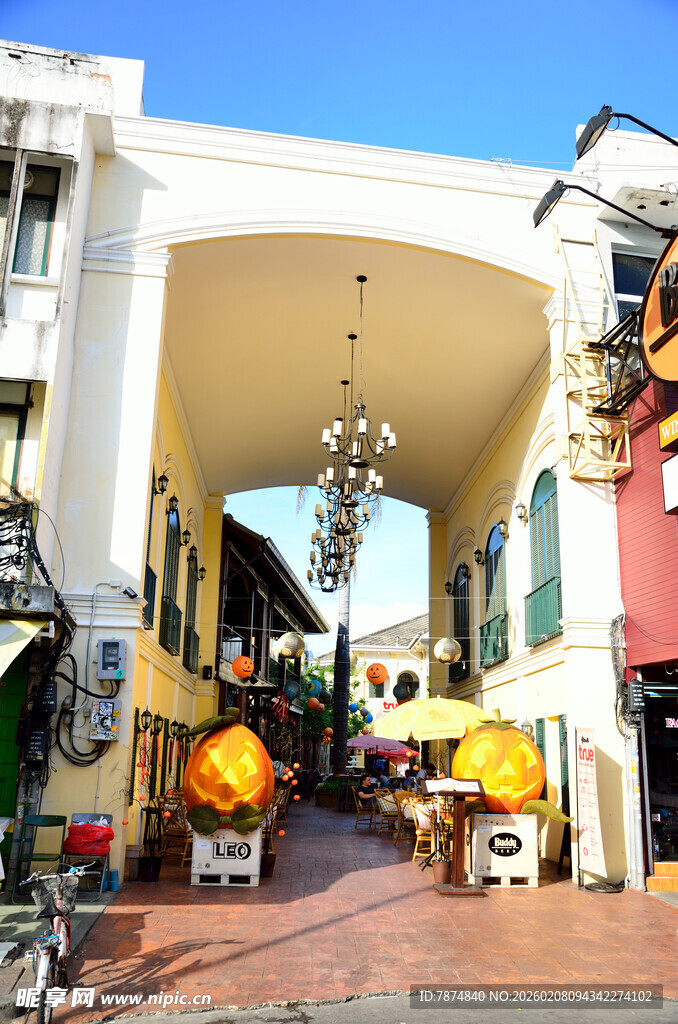 马来西亚欧式风情商业街景观