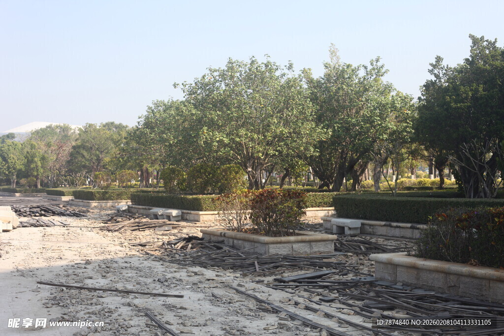 湛江户外园林景观施工现场