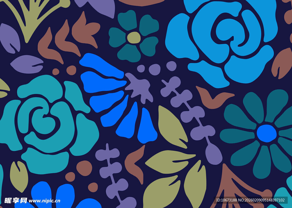 多彩花卉图案背景