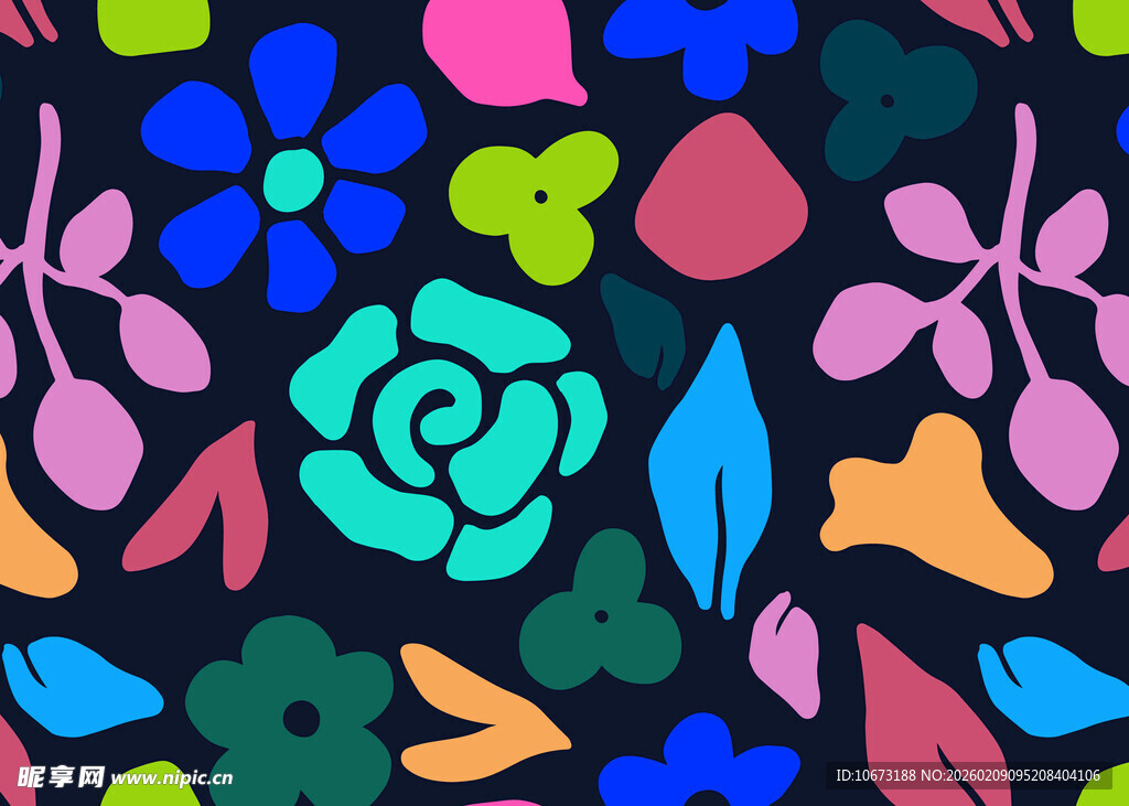 多彩花卉图案背景