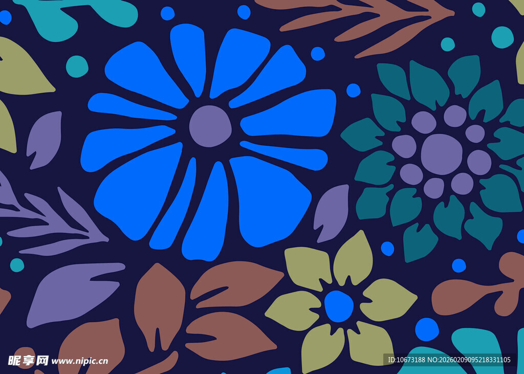 多彩花卉图案纹理背景