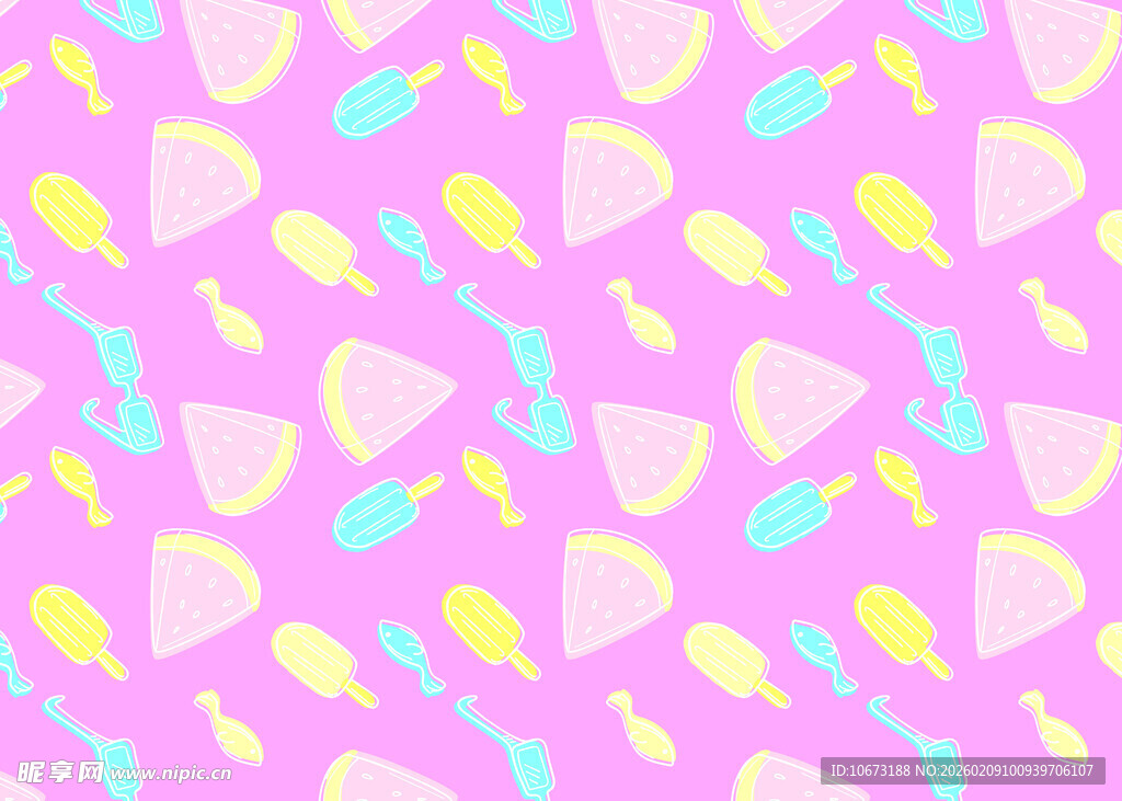 粉色水果图案可爱背景图