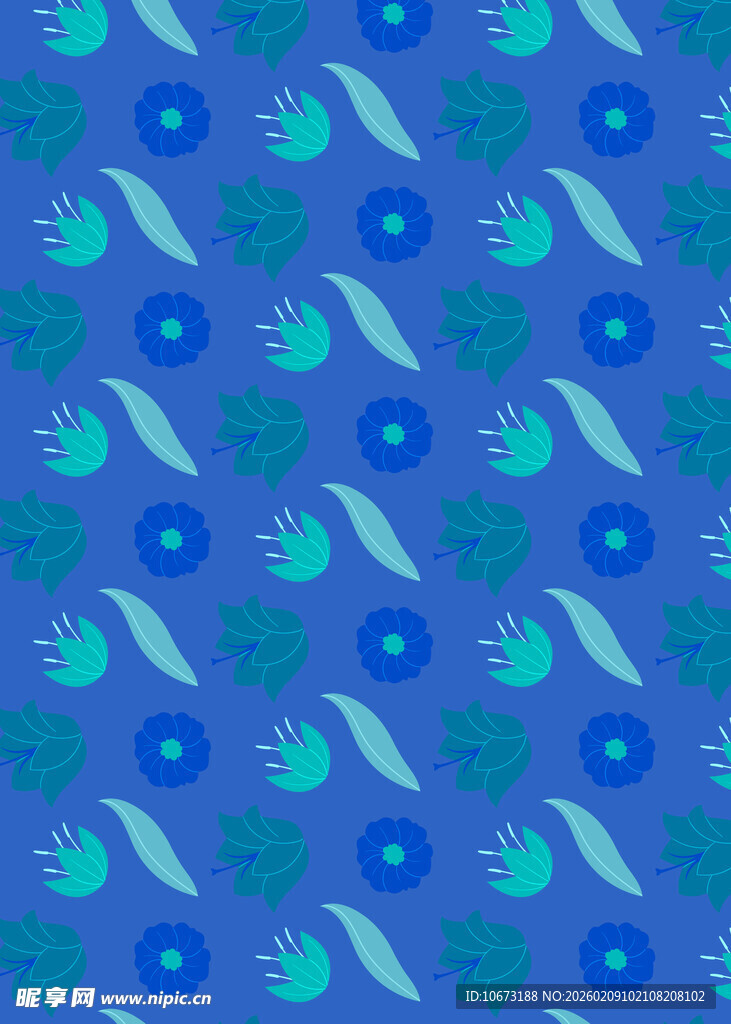 蓝绿水果图案无缝背景