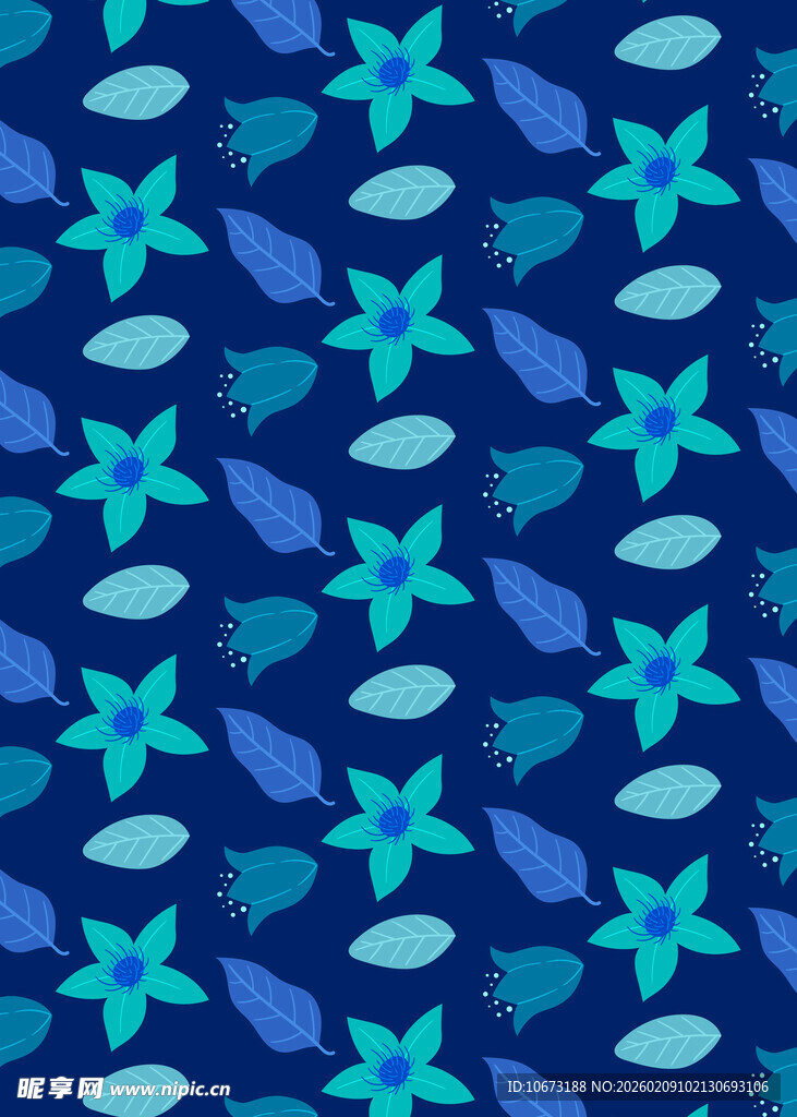 蓝底蓝绿图案几何纹理背景