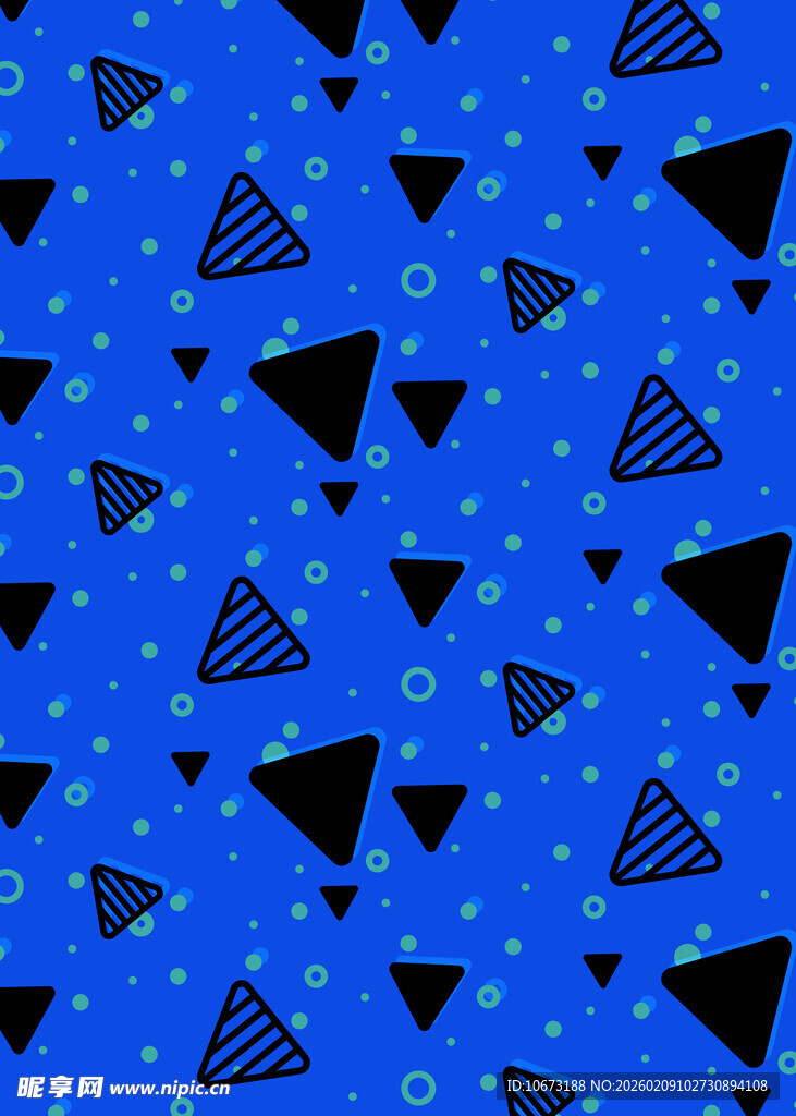 蓝色三角图案背景纹理