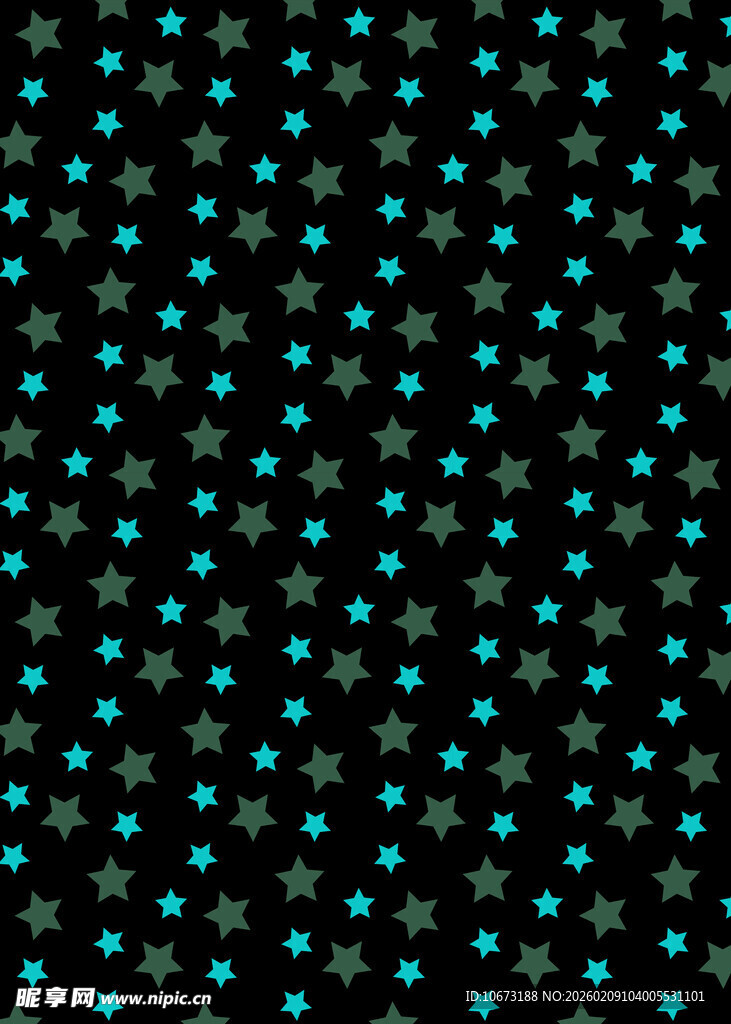 黑色底点缀蓝绿小图案