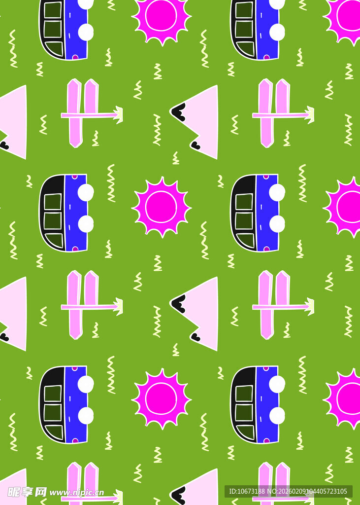 夏日清凉元素无缝图案