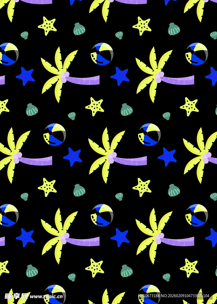 星空主题多彩装饰图案