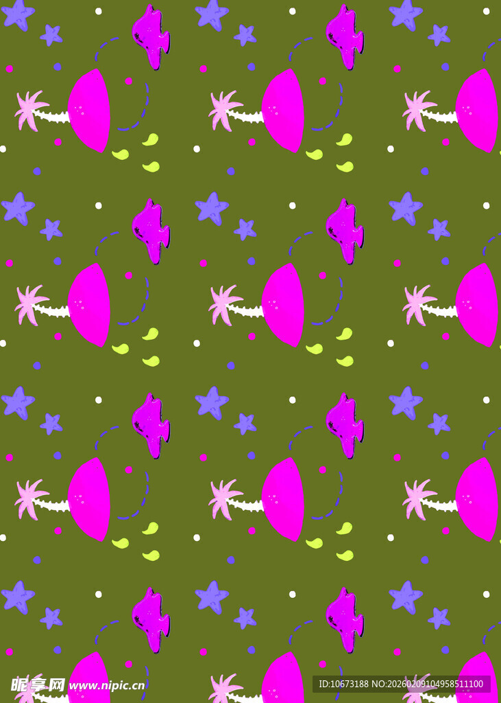 多彩星星昆虫图案背景