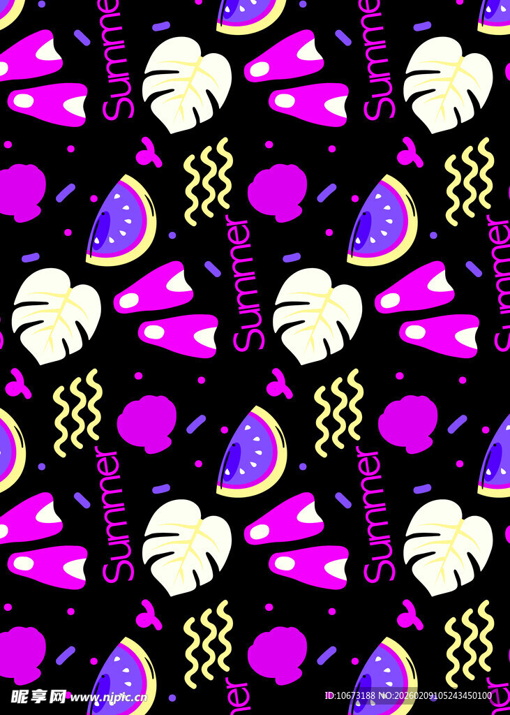 紫色水果花卉图案背景