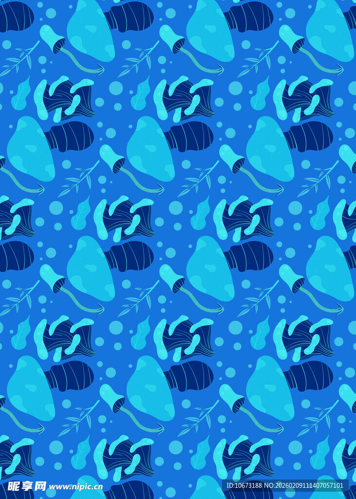 蓝色卡通图案无缝背景