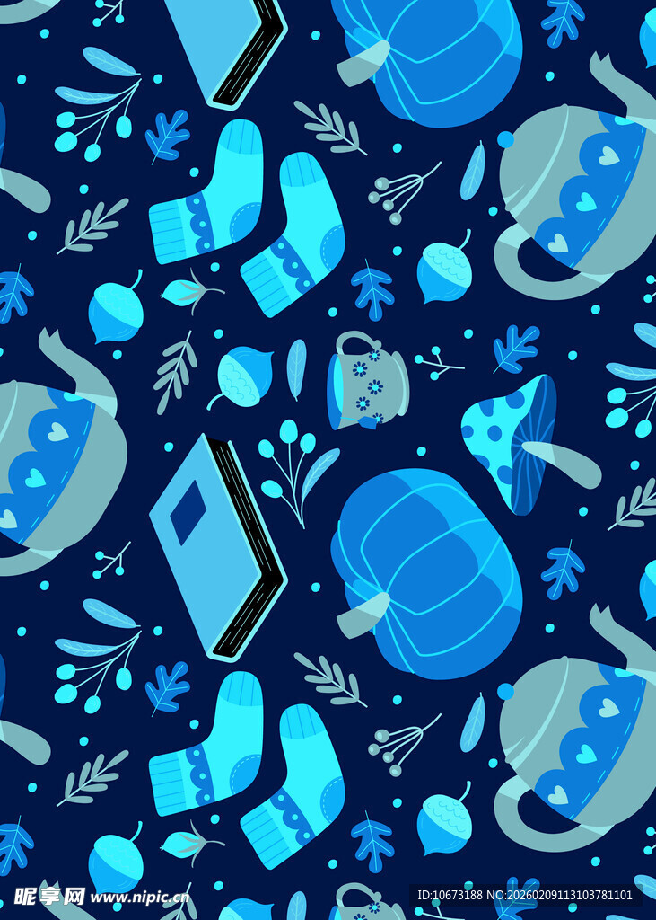 蓝色科技风电子产品图案