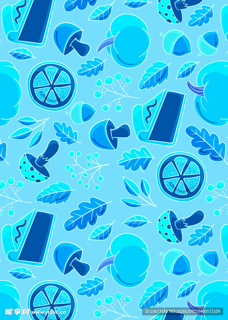 蓝色卡通交通工具图案背景